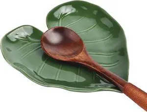 Cute Green Leaf Shaped Ceramic Spoon Rest for Stove Top,Spoon Holder for Kitchen Countertop Decor,Cooking Kitchen Spoon Rest Spatula Rest Utensil Rest,Green Cute Green Leaf Shaped Ceramic Spoon Rest for Stove Top,Spoon Holder for Kitchen Countertop Decor,Cooking Kitchen Spoon Rest Spatula Rest Utensil Rest,Green