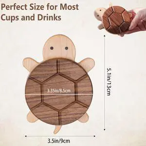 Adorable Turtle Wooden Coaster Premium Heat-Resistant Drink Holder, Unique Turtle Design for Coffee, Tea, and Mug, for Home Decor and Kitchen Adorable Turtle Wooden Coaster Premium Heat-Resistant Drink Holder, Unique Turtle Design for Coffee, Tea, and Mug, for Home Decor and Kitchen