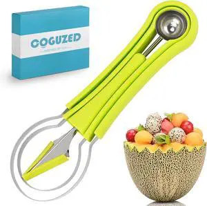 CoguZed Melon Baller Scoop Set, Melon Scooper and Fruit Carving Tools, Melon Baller with Cookie Scoop Set for Ice Cream, Melons & Cookie Dough CoguZed Melon Baller Scoop Set, Melon Scooper and Fruit Carving Tools, Melon Baller with Cookie Scoop Set for Ice Cream, Melons & Cookie Dough