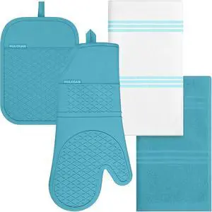 Oven Mitt and Pot Holders Sets, Quilted Cotton Terry Cloth,Non-Slip Pot Holder, Silicone Oven Mitt Heat Resistant, Oven Mittens 7.3"x14.2", Hot Pad 7"x10" & Dish Cloths 13"x25" Oven Mitt and Pot Holders Sets, Quilted Cotton Terry Cloth,Non-Slip Pot Holder, Silicone Oven Mitt Heat Resistant, Oven Mittens 7.3"x14.2", Hot Pad 7"x10" & Dish Cloths 13"x25"
