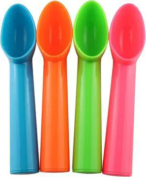4pcs Plastic Ice Cream Scoop Fruit Spoons Melon Baller Watermelon Scooper Kitchen Accessories 4 Colors (Orange, Green, Blue, Pink) 4pcs Plastic Ice Cream Scoop Fruit Spoons Melon Baller Watermelon Scooper Kitchen Accessories 4 Colors (Orange, Green, Blue, Pink)