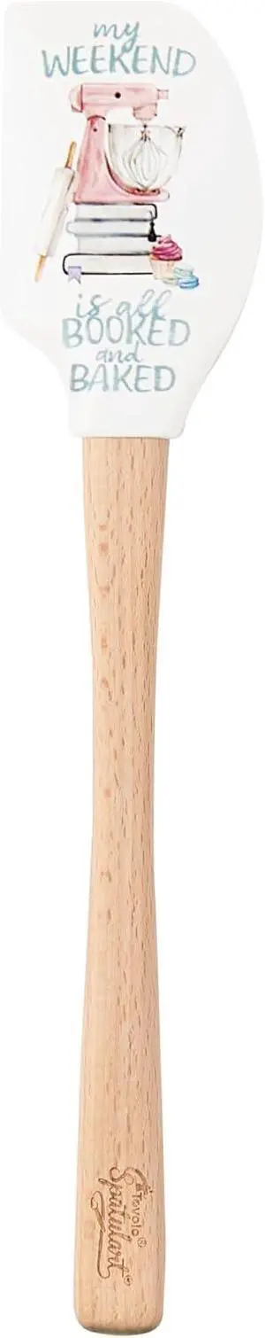 Tovolo Spatulart Booked & Baked Silicone Spatula with Wood Handle BPA Free, Heat-Resistant, Ideal for Baking, Mixing & Meal Prep Tovolo Spatulart Booked & Baked Silicone Spatula with Wood Handle BPA Free, Heat-Resistant, Ideal for Baking, Mixing & Meal Prep