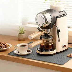 Coffee Mat with Raised Edges, 10x14 Silicone Bar Mats for Counter, Heat Resistant Accessories Mat Keep Kitchen Counters Clean & Drying, Espresso Machine Coffee Bar Mats for Countertop, Grey Coffee Mat with Raised Edges, 10x14 Silicone Bar Mats for Counter, Heat Resistant Accessories Mat Keep Kitchen Counters Clean & Drying, Espresso Machine Coffee Bar Mats for Countertop, Grey