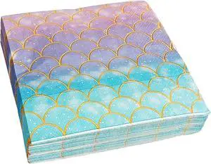 40 Pcs Mermaid Napkins Paper Mermaids Themed Birthday Party Napkins Mermaids Scales Pattern Napkin Mermaid Gender Reveal Party Decor 40 Pcs Mermaid Napkins Paper Mermaids Themed Birthday Party Napkins Mermaids Scales Pattern Napkin Mermaid Gender Reveal Party Decor