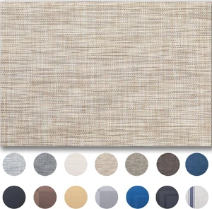 Placemats Set of 4 - Easy Clean Woven Vinyl Placemats for Dining Table, Indoor/Outdoor Place Mats, Washable PVC Table MatsCaramel Placemats Set of 4 - Easy Clean Woven Vinyl Placemats for Dining Table, Indoor/Outdoor Place Mats, Washable PVC Table MatsCaramel
