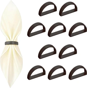 10 Pcs Black Napkin Rings - Metal Napkin Ring(Semicircle) | Stainless Steel Napkin Rings for Table Settings Wedding Christmas Party Dinner Table 10 Pcs Black Napkin Rings - Metal Napkin Ring(Semicircle) | Stainless Steel Napkin Rings for Table Settings Wedding Christmas Party Dinner Table