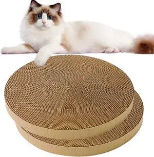 Round Cat Scratcher Refill, 10 Inch Cat Scratching Board for Indoor Cats, Cardboard Cat Scratcher Pads Circle Replacement, Double-Sided (2 PCS) Round Cat Scratcher Refill, 10 Inch Cat Scratching Board for Indoor Cats, Cardboard Cat Scratcher Pads Circle Replacement, Double-Sided (2 PCS)