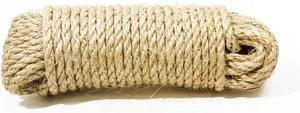 1/4 Inch Natural Sisal Rope for Cat Scratching Posts, 50FT Abrasion Resistance Rope, Multipurpose for Cat Tree Repair, DIY Projects, Furniture Wrapping, Indoor/Outdoor Use 1/4 Inch Natural Sisal Rope for Cat Scratching Posts, 50FT Abrasion Resistance Rope, Multipurpose for Cat Tree Repair, DIY Projects, Furniture Wrapping, Indoor/Outdoor Use