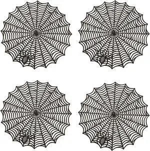 Halloween Spider Web Placemats Set of 4,15" Non Slip Heat Insulation Table Place Mats,Black Dinner Place Mats Spider Web Table Decoration Halloween Decorations Halloween Spider Web Placemats Set of 4,15" Non Slip Heat Insulation Table Place Mats,Black Dinner Place Mats Spider Web Table Decoration Halloween Decorations