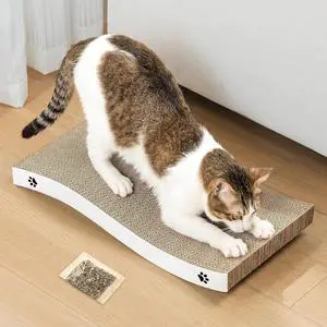Cat Scratcher, Durable Scratch Pad, Corrugated Cardboard Scratching Board for Indoor Cats, Heavy Duty, Double-Sided Usability, Recyclable, with Catnip, Medium, 1 Pack Cat Scratcher, Durable Scratch Pad, Corrugated Cardboard Scratching Board for Indoor Cats, Heavy Duty, Double-Sided Usability, Recyclable, with Catnip, Medium, 1 Pack