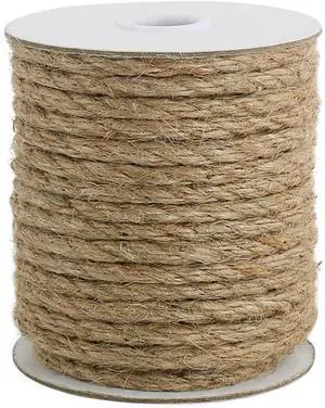6mm Jute Rope, 66 Feet Natural Heavy Duty Brown Twine for Crafts, Cat Scratching Post, Gardening, Bundling and Hanging 6mm Jute Rope, 66 Feet Natural Heavy Duty Brown Twine for Crafts, Cat Scratching Post, Gardening, Bundling and Hanging