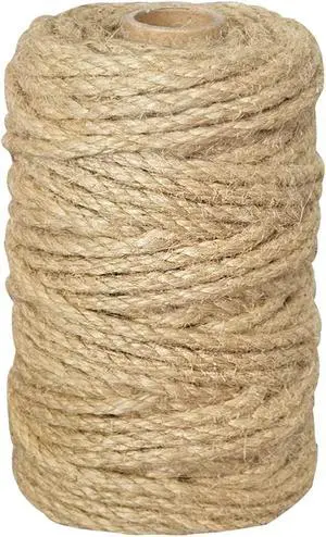 PerkHomy 5mm Jute Rope 105 Feet Twisted Heavy Duty and Thick Twine Rope for Cat Scratcher Scratching Post Tree Craft Projects Gardening Home Decoration Packing Bundling (105FT * 5mm) PerkHomy 5mm Jute Rope 105 Feet Twisted Heavy Duty and Thick Twine Rope for Cat Scratcher Scratching Post Tree Craft Projects Gardening Home Decoration Packing Bundling (105FT * 5mm)