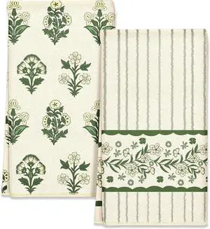 2pcs Kitchen Towels - Boho Kitchen Towels Set of 2 with Hanging Loop Decorative Absorbent 18x26 Inch Hand Towel Botanical Design Dish Cloth for Housewarming Hostess Gifts, French Country 2pcs Kitchen Towels - Boho Kitchen Towels Set of 2 with Hanging Loop Decorative Absorbent 18x26 Inch Hand Towel Botanical Design Dish Cloth for Housewarming Hostess Gifts, French Country