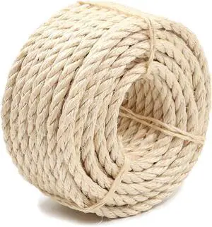 Natural Sisal Rope, 4mm x 66 ft, Cat Scratcher Repair | Also great for crafts, garden projects, furniture wrapping, scratch pads, and natural home decor beyond cat furniture. Natural Sisal Rope, 4mm x 66 ft, Cat Scratcher Repair | Also great for crafts, garden projects, furniture wrapping, scratch pads, and natural home decor beyond cat furniture.