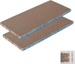 2Pack Cat Scratcher Pad, Reversible Scratching Cardboard, 14" Lx5.3 W Post Board for Indoor Cats Cardboard pad Sleep Play and Grind Claws 2Pack Cat Scratcher Pad, Reversible Scratching Cardboard, 14" Lx5.3 W Post Board for Indoor Cats Cardboard pad Sleep Play and Grind Claws
