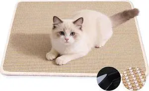 Cat Scratcher Mat, 23.6"x15.7" Natural Sisal Cat Scratch Pad | Low-Shedding Cat Scratching Mat with Sticky Taps, Durable Cat Wall Scratcher for Indoor Cats, Protect Couch, Carpet & Floor Cat Scratcher Mat, 23.6"x15.7" Natural Sisal Cat Scratch Pad | Low-Shedding Cat Scratching Mat with Sticky Taps, Durable Cat Wall Scratcher for Indoor Cats, Protect Couch, Carpet & Floor