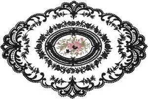 Retro Lace Placemat 12x16-in Oval Embroidered Table Place Mats French Crochet Doilies Coasters Cup Mat for Home Wedding, Black Retro Lace Placemat 12x16-in Oval Embroidered Table Place Mats French Crochet Doilies Coasters Cup Mat for Home Wedding, Black