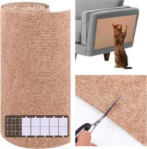 15.7'' x 23.6'' Cat Scratch Furniture Protector Cat Wall Scratcher Mat AdhesiveTrimmable Cloth Couch Anti-Scratch Cover DIY Climb Couch Protector from Claws, Replacement PadsBeige 15.7'' x 23.6'' Cat Scratch Furniture Protector Cat Wall Scratcher Mat AdhesiveTrimmable Cloth Couch Anti-Scratch Cover DIY Climb Couch Protector from Claws, Replacement PadsBeige