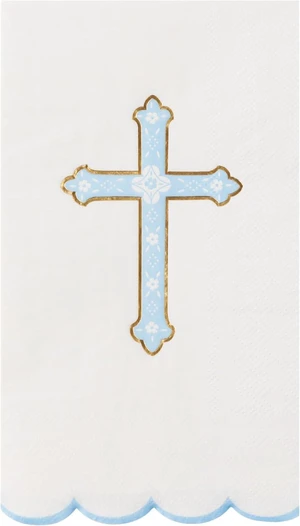 Bonjour Fête Sky Blue Cross Paper Party Guest Towels | 3-Ply Napkins for Baptisms, Baby Showers, First Communions, Church, Easter | Premium Decor | Elegant Party Supplies | Pack of 20, 4.25" x 7.75" Bonjour Fête Sky Blue Cross Paper Party Guest Towels | 3-Ply Napkins for Baptisms, Baby Showers, First Communions, Church, Easter | Premium Decor | Elegant Party Supplies | Pack of 20, 4.25" x 7.75"