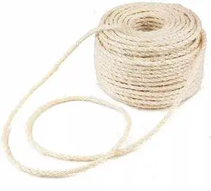 Natural Sisal Rope, 4mm x 66 ft, Cat Scratcher Repair | Also great for crafts, garden projects, furniture wrapping, scratch pads, and natural home decor beyond cat furniture. Natural Sisal Rope, 4mm x 66 ft, Cat Scratcher Repair | Also great for crafts, garden projects, furniture wrapping, scratch pads, and natural home decor beyond cat furniture.