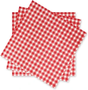 Disposable Paper Napkins Red and White Gingham for Dinner Picnic and Parties (Pack of 50) Disposable Paper Napkins Red and White Gingham for Dinner Picnic and Parties (Pack of 50)
