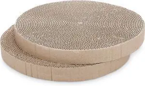Round Cat Scratcher Replacement Pads, 10 inch Diameter, 2PCS | Circle Scratcher Pad, Cardboard Refill, 7/8 inch Thickness Round Cat Scratcher Replacement Pads, 10 inch Diameter, 2PCS | Circle Scratcher Pad, Cardboard Refill, 7/8 inch Thickness