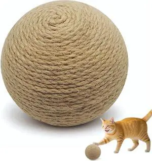 3.94 inch Sisal Cat Ball Toy, Interactive Natural Cat Scratching Ball, Perfect Scratcher for Cats' Exercise and Fun (Sisal) 3.94 inch Sisal Cat Ball Toy, Interactive Natural Cat Scratching Ball, Perfect Scratcher for Cats' Exercise and Fun (Sisal)