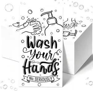 Disposable Hand Towels for Bathroom, 50 PCS Wash Your Hands Paper Napkins Bathroom Etiquette Guest Napkins for Powder Room Wedding Holiday Birthday Baby Bridal Shower Supplies, Black White Disposable Hand Towels for Bathroom, 50 PCS Wash Your Hands Paper Napkins Bathroom Etiquette Guest Napkins for Powder Room Wedding Holiday Birthday Baby Bridal Shower Supplies, Black White