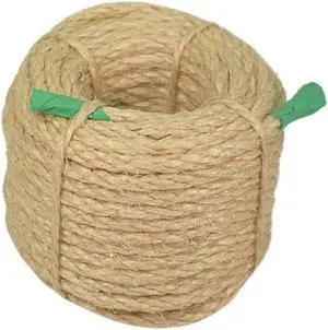 Premium Brazilian Sisal Rope, Natural Fiber 100% Sisal, Ultra Durable, Chemical-Free, Ideal for DIY, Cats, Scratching Post Replacement, Home Decor, Garden, Crafting (1/4 50 ft / 6mm 15m) Premium Brazilian Sisal Rope, Natural Fiber 100% Sisal, Ultra Durable, Chemical-Free, Ideal for DIY, Cats, Scratching Post Replacement, Home Decor, Garden, Crafting (1/4 50 ft / 6mm 15m)