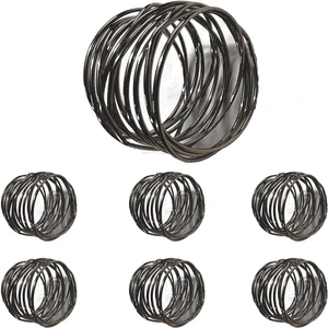Black Napkin Rings - 6 PCS Metal Napkin Rings(Twisted Wire) | Napkin Holders Buckles for Family Dinner, Wedding, Party,Table Decorations Black Napkin Rings - 6 PCS Metal Napkin Rings(Twisted Wire) | Napkin Holders Buckles for Family Dinner, Wedding, Party,Table Decorations