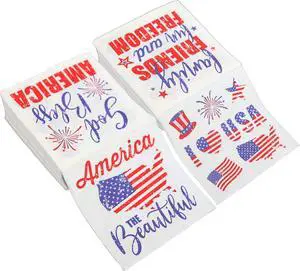 75 Count 4th of July Patriotic American Flag Disposable Dinner Napkins 2-Ply 75 Count 4th of July Patriotic American Flag Disposable Dinner Napkins 2-Ply