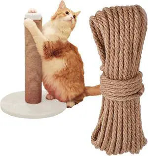 Nature Hemp Rope, Sisal Rope for Cat Scratcher, Cat Scratching Post Replacement, Heavy Duty Jute Twine for Cat Tree and Tower, DIY (1/4inch, 33FT) Nature Hemp Rope, Sisal Rope for Cat Scratcher, Cat Scratching Post Replacement, Heavy Duty Jute Twine for Cat Tree and Tower, DIY (1/4inch, 33FT)