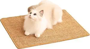 Cat Scratch Pad, Sisal Scratcher Mat Rug, 23.6x15.7in, Furniture Protector | , 1 Pack, Hook Tape Backing, Indoor Cats, Natural Brown Cat Scratch Pad, Sisal Scratcher Mat Rug, 23.6x15.7in, Furniture Protector | , 1 Pack, Hook Tape Backing, Indoor Cats, Natural Brown