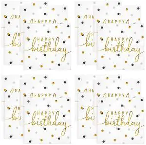 Way to Celebrate 6.5" x 6.5" Disposable Birthday Gold and White Paper Napkins (16 Count) Way to Celebrate 6.5" x 6.5" Disposable Birthday Gold and White Paper Napkins (16 Count)