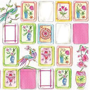 Cocktail Napkins Disposable 3-Ply Paper Party Napkin Pack, 5" x 5", Mahjong Allover, 20-Count Cocktail Napkins Disposable 3-Ply Paper Party Napkin Pack, 5" x 5", Mahjong Allover, 20-Count