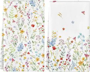 Spring Kitchen Towels Set of 2,16x24 Inch Floral Hand Towels Wildflower Print Dish Towels Absorbent Drying Dishcloth Floral Tea Towel for Home Bathroom Housewarming Spring Party Holiday Spring Kitchen Towels Set of 2,16x24 Inch Floral Hand Towels Wildflower Print Dish Towels Absorbent Drying Dishcloth Floral Tea Towel for Home Bathroom Housewarming Spring Party Holiday