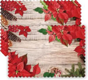 50 Pack Poinsettia Red Disposable Placemat Watercolor Paper Place Mats Xmas Winter Decor Table Cook Mats for Dinner Table Party Supplies 16.5 x 10 Inch 50 Pack Poinsettia Red Disposable Placemat Watercolor Paper Place Mats Xmas Winter Decor Table Cook Mats for Dinner Table Party Supplies 16.5 x 10 Inch