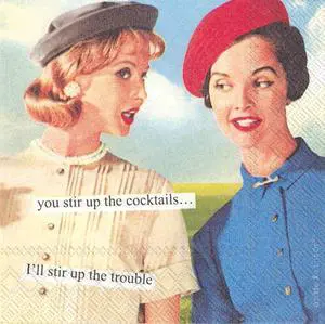 IHR Ideal Home Range Retro Cocktail Napkins Anne Taintor Disposable 3-Ply Paper Party Napkin Pack, 5" x 5", Stir Up, 20-Count IHR Ideal Home Range Retro Cocktail Napkins Anne Taintor Disposable 3-Ply Paper Party Napkin Pack, 5" x 5", Stir Up, 20-Count