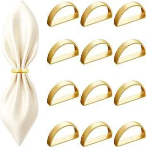12 Pcs Stainless Steel Napkin Rings - Matt Gold Napkin Holder(Semicircle) | Matt Gold Napkin Holder Buckles for Table Kitchen Dinner Party Wedding Christmas Party 12 Pcs Stainless Steel Napkin Rings - Matt Gold Napkin Holder(Semicircle) | Matt Gold Napkin Holder Buckles for Table Kitchen Dinner Party Wedding Christmas Party