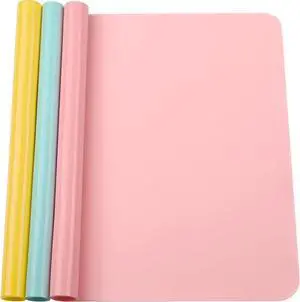 3 Pack Silicone Mats, 15.7"x 11.8" Silicone Sheets for Crafts, Placemat, Resin Casting Molds Mat, Jewelry Casting Supplies (Pink Blue Yellow) 3 Pack Silicone Mats, 15.7"x 11.8" Silicone Sheets for Crafts, Placemat, Resin Casting Molds Mat, Jewelry Casting Supplies (Pink Blue Yellow)