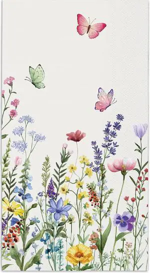 50 Spring Floral Paper Napkins, Wildflower Flower Butterfly Disposable Decorative Guest Napkins for Spring Summer Party, Bridal Shower, Baby Shower, Tea Party, Birthday Table Decorations 50 Spring Floral Paper Napkins, Wildflower Flower Butterfly Disposable Decorative Guest Napkins for Spring Summer Party, Bridal Shower, Baby Shower, Tea Party, Birthday Table Decorations