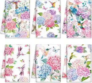 6 Pcs Spring Kitchen Towels Decor Hydrangea Hummingbirds Floral Dish Hand Tea Towels Camper Towel Dish Drying Towel for Kitchen Spring Party Holiday Supply Bathroom Housewarming Gift 6 Pcs Spring Kitchen Towels Decor Hydrangea Hummingbirds Floral Dish Hand Tea Towels Camper Towel Dish Drying Towel for Kitchen Spring Party Holiday Supply Bathroom Housewarming Gift
