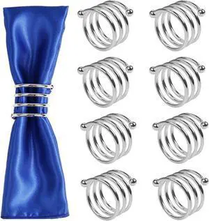 Silver Spring Napkin Rings Set of 8, Christmas Napkin Rings Metal Napkin Holders for Thanksgiving Weddings Family Gatherings Table Decorations (8 Spring Silver) Silver Spring Napkin Rings Set of 8, Christmas Napkin Rings Metal Napkin Holders for Thanksgiving Weddings Family Gatherings Table Decorations (8 Spring Silver)
