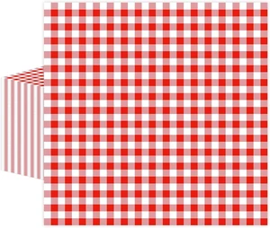 50 Pcs Red Gingham Paper Napkins, Disposable Red and White Checkered Luncheon Napkin Plaid Dinner Beverage Napkin for Picnic Baby & Bridal Shower Wedding Birthday Party Decorations 50 Pcs Red Gingham Paper Napkins, Disposable Red and White Checkered Luncheon Napkin Plaid Dinner Beverage Napkin for Picnic Baby & Bridal Shower Wedding Birthday Party Decorations