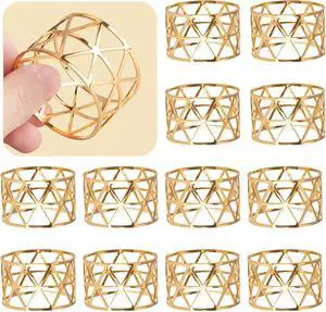 12PCS-LUNEY Gold Napkin Rings Set of 12 Metal Napkin Holder for Table Decor | 1.8" Dia×1.14" W, Sturdy Rustproof, Easy Wipe Clean, Recyclable, for Dining Wedding Birthday Party Holiday fall 12PCS-LUNEY Gold Napkin Rings Set of 12 Metal Napkin Holder for Table Decor | 1.8" Dia×1.14" W, Sturdy Rustproof, Easy Wipe Clean, Recyclable, for Dining Wedding Birthday Party Holiday fall