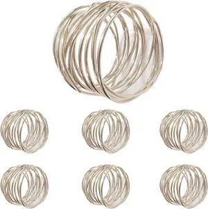 Silver Napkin Rings - 6 PCS Metal Napkin Rings(Twisted Wire) | Napkin Holders Buckles for Family Dinner, Wedding, Party,Table Decorations Silver Napkin Rings - 6 PCS Metal Napkin Rings(Twisted Wire) | Napkin Holders Buckles for Family Dinner, Wedding, Party,Table Decorations