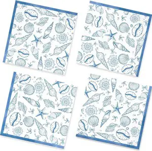 Nautical Seashell Sea Napkins - 50pcs 2Ply | Ocean Beach Cocktail Beverage Napkins, Summer, Tropical, Wedding Bridal & Birthday, Coastal Dinner Party Supplies Nautical Seashell Sea Napkins - 50pcs 2Ply | Ocean Beach Cocktail Beverage Napkins, Summer, Tropical, Wedding Bridal & Birthday, Coastal Dinner Party Supplies