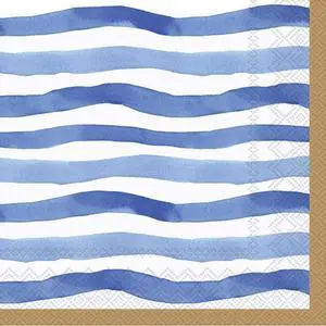 C817504 IHR 3-Ply Paper Cocktail Napkins, 5 x 5-Inches, Wavy Stripe Blue C817504 IHR 3-Ply Paper Cocktail Napkins, 5 x 5-Inches, Wavy Stripe Blue