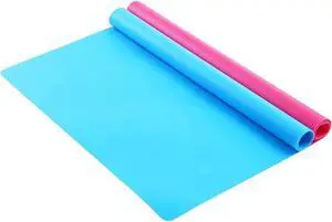 2 Pack of 15.7" x 11.7" Large Silicone mat for Crafts Jewelry Casting Mould Mat, Silicone Placemat for DIY Crafting (Rose Red & Blue) 2 Pack of 15.7" x 11.7" Large Silicone mat for Crafts Jewelry Casting Mould Mat, Silicone Placemat for DIY Crafting (Rose Red & Blue)