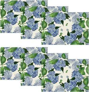 Watercolor Hydrangea Summer Placemats Set of 6, 12x18 Inch Seasonal Spring Table Mats for Party Kitchen Dining Decoration Watercolor Hydrangea Summer Placemats Set of 6, 12x18 Inch Seasonal Spring Table Mats for Party Kitchen Dining Decoration